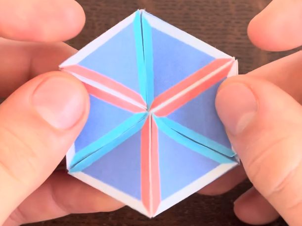 color-coded hexaflexagon