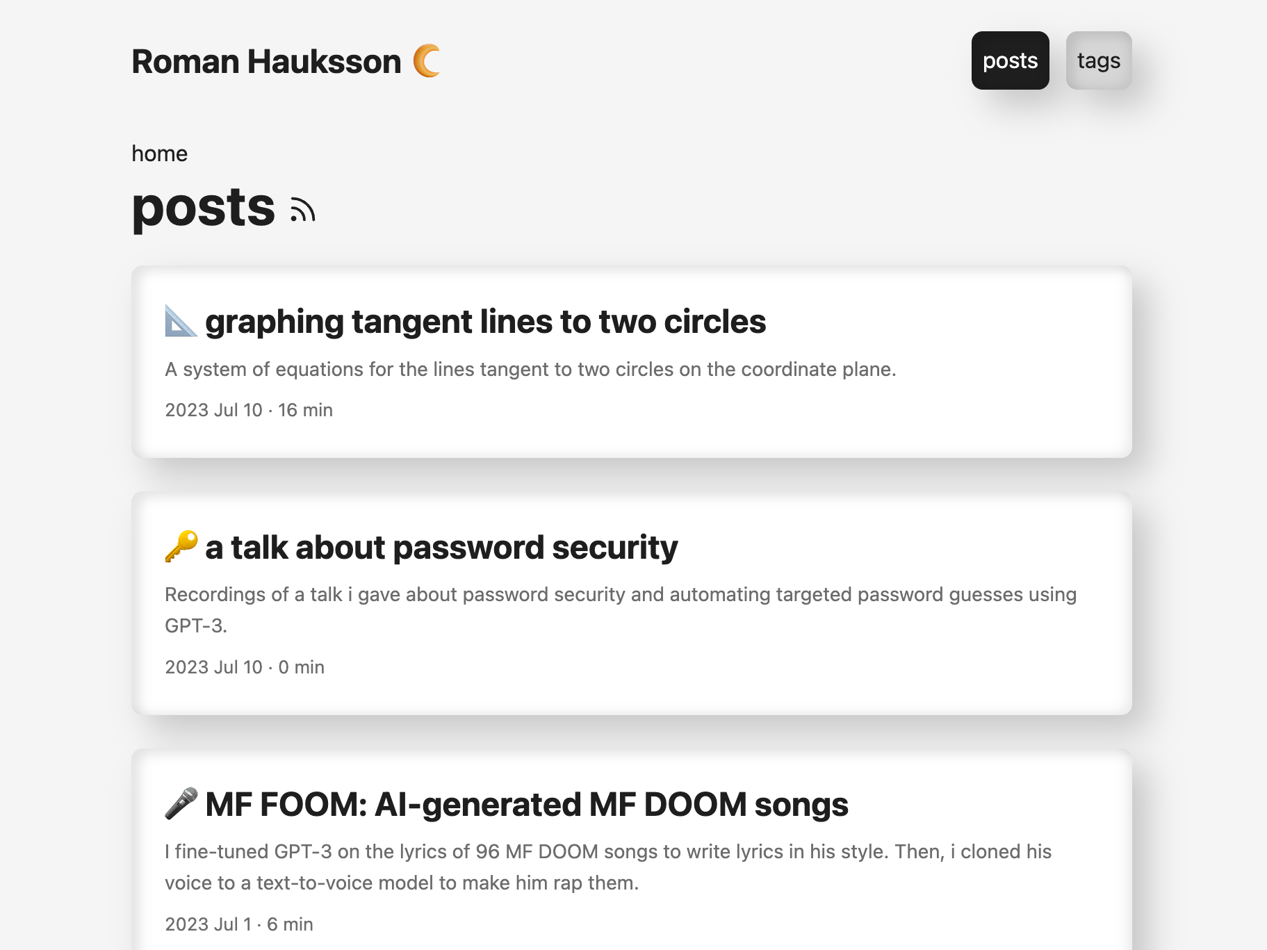 old Hugo blog